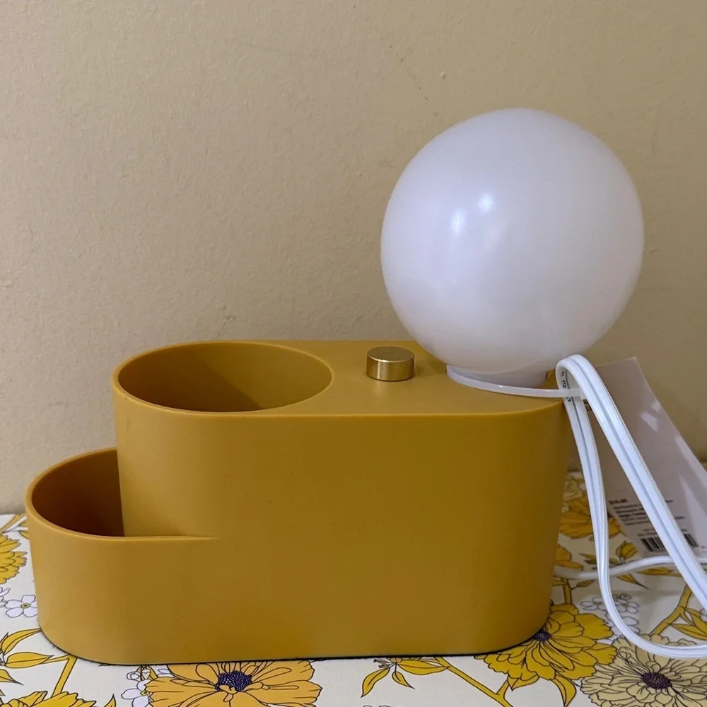 Modern Touch Mustard Yellow Organizer Lamp with Two Storage